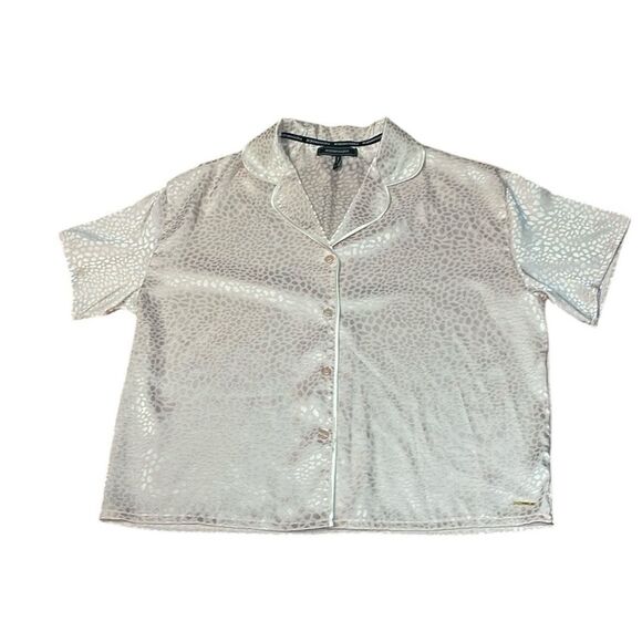 BCBGMaxAzria pink PJ Top, leopard print, XL - Picture 1 of 7